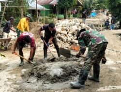 Jejak Baja Menguat Personel Koramil 1315-01 Telaga Percepat Pembangunan Jembatan Perintis Garuda Ulapato B