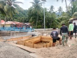 Jejak Pengabdian Personel Koramil 1315 Tabongo Dampingi Pembangunan Jembatan Gantung Perintis Biluhu Timur