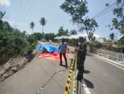 Danramil 1315-04 Tibawa Tinjau Langsung Lokasi Longsor Di Desa Bakti Kecamatan Pulubala