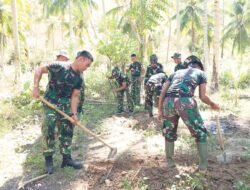 Kolaborasi Satgas Kodim 1316 Boalemo dan Warga Hutamonu Wujudkan Percepatan Pembangunan Infrastruktur Desa Melalui TMMD 128