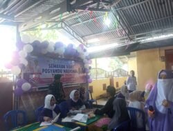 Peran Aktif Babinsa Koramil Telaga Dalam Kegiatan Posyandu Enam Standar Pelayanan Minimal Serentak Telaga Jaya