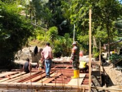 Pendampingan Koramil 1315-01 Telaga Percepat Progres Pembangunan Jembatan Perintis Garuda Di Desa Ulapato B
