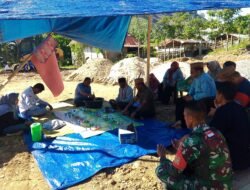 Kehadiran Babinsa Koramil 1315-02 Limboto Dalam Doa Bersama Dan Awal Pembangunan Koperasi Desa Kelurahan Merah Putih