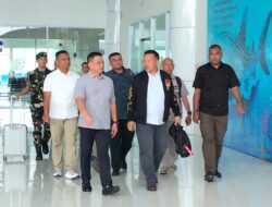 Penyambutan Danpusterad Turut Hadir Dandim 1315/Kab. Gorontalo di Bandara Djalaluddin Gorontalo
