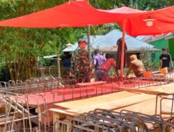 Koramil 1315-01 Telaga Awasi Progres Jembatan Garuda Di Desa Ulapato B Fokus Pekerjaan Gelagar Dan Pelat Beton
