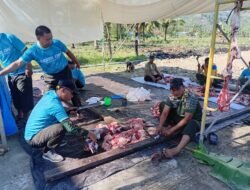 Makodim 1315 Kabupaten Gorontalo Gelar Pemotongan Empat Ekor Sapi Kurban Pada Perayaan Idul Adha 1447 Hijriah