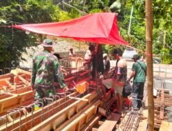 Pendampingan Intensif Koramil 1315-01 Telaga Dorong Pembangunan Jembatan Garuda Ulapato B Capai Tahap Struktur Utama