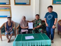 Kepedulian Babinsa Koramil 1315-04/Tibawa Bantu Masyarakat Binaan Dalam Pengurusan Akta Kelahiran Anak Secara Mudah Dan Cepat