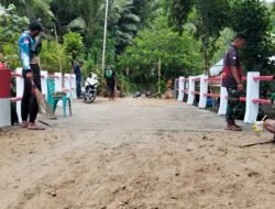 Tahap Finishing Jembatan Garuda Desa Ulapato B Terus Mendapat Pendampingan Langsung Personel Koramil 1315-01/Telaga