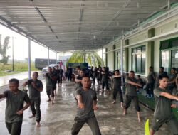 Ujian Kenaikan Sabuk Pencak Silat Militer Kodim 1315/Kab. Gorontalo Berlangsung Tertib Dan Penuh Semangat Prajurit