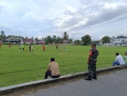 Personel Kodim 1315 Kabupaten Gorontalo Hadiri Pembukaan Turnamen Sepak Bola Liga 25K Kecamatan Telaga Biru