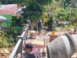 Pendampingan Koramil 1315-01/Telaga Percepat Penyelesaian Finishing Jembatan Garuda Penghubung Warga Desa Ulapato B