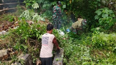 Koramil 1315-01 Telaga Pimpin Karya Bakti Massal Demi Kelancaran Aliran Air Di Permukiman Warga