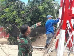 Koramil 1315-02/Limboto Terus Kawal Pembuatan Landasan dan Pengecatan Jembatan Perintis Garuda Hingga Tahap Akhir