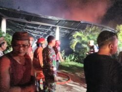 Respon Cepat Koramil 1315-01/Telaga Dan Warga Dalam Penanganan Kebakaran Rumah Milik Masyarakat