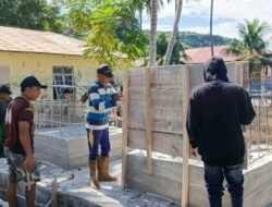 Pembangunan Jembatan Perintis Garuda Biluhu Timur Berlanjut, Personel Koramil 1315-03/Tabongo Aktif Melaksanakan Pendampingan