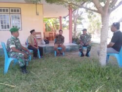 Koordinasi Danramil Koramil 1315-01/Telaga Bersama Anggota Perkuat Persiapan Rehabilitasi SMK Patriot Pertanian Nusantara Dengan Pengawas