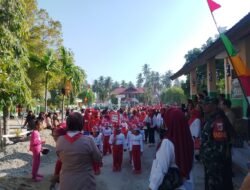 Semarak HUT Ke-81 Republik Indonesia, Koramil 1315-03/Tabongo Dukung Gerak Jalan PAUD TK Dan Kelompok Bermain