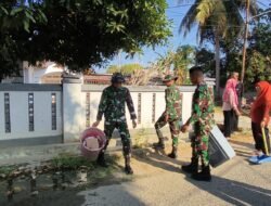 Karya Bakti Bersama Yonif 713/ST Dan Koramil Limboto Perkuat Gotong Royong Masyarakat Kelurahan Hunggaluwa