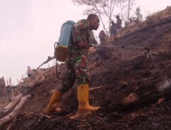 Api Lahap Lahan Seluas Satu Hektare, Koramil Limboto Bersama Warga Segera Lakukan Pemadaman