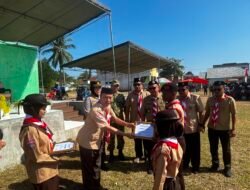 HUT Pramuka Ke-65, Koramil 1315-02/Limboto Hadiri Penutupan Perkemahan Tingkat Kwartir Ranting Limboto Dengan Semangat Kebersamaan