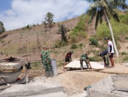 Jembatan Perintis Garuda Desa Bululi Masuki Tahap Persiapan Pengecoran, Koramil Boliyohuto Turut Mendampingi