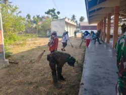 Semangat Gotong Royong, Personel Kodim 1315/Kabupaten Gorontalo Gelar Karya Bakti Sambut HUT Ke-81 TNI