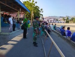 Turnamen Ketua DPRD Cup I Telaga Biru Berlangsung Seru, Koramil 1315-01/Telaga Turut Jaga Keamanan