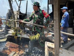 Kebakaran Kandang Ayam Petelur Terjadi, Personel Koramil Limboto Bergerak Bantu Pemadaman Bersama Warga