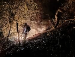 Kebakaran Lahan Warga Botumoputi Ditangani Bersama Oleh Koramil 1315-04/Tibawa Dan Masyarakat